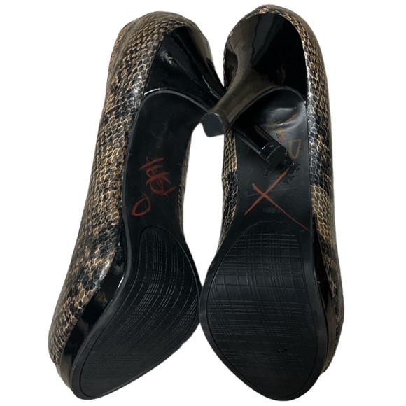 Rampage Womens Gracee Peep Toe 4" Platform Pump Heel Black Snakeprint Shoe - Picture 10 of 13